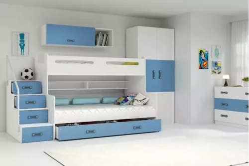 MAX 3 youth bunk bed 120×200 with drawer, blue