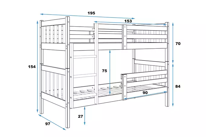 KACPER youth bunk bed 90x190, pine - Image 4