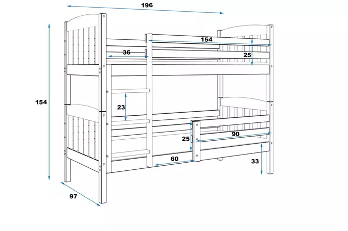 KUBUŚ youth bunk bed 90x190, pine - Image 5