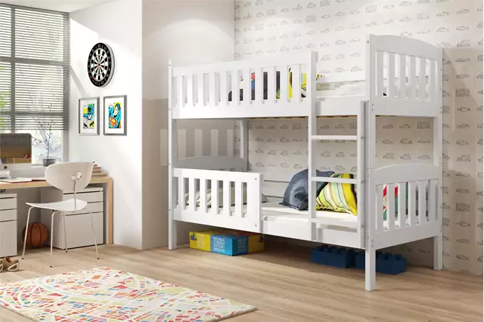 KUBUŚ youth bunk bed 90x200 with mattress, white - Image 4