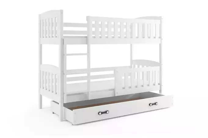 KUBUŚ youth bunk bed 90x200 with mattress and drawer, white - Image 4