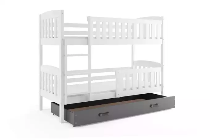 KUBUŚ youth bunk bed 90x200 with drawer, white/graphite - Image 4