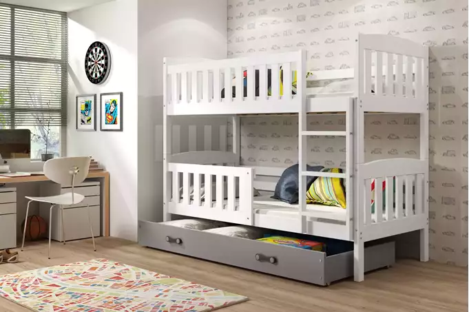 KUBUŚ youth bunk bed 90x200 with drawer, white/graphite - Image 3