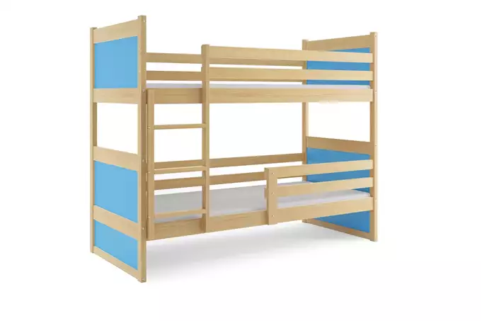 RICO youth bunk bed 90x190 with mattress, pine/blue - Image 5