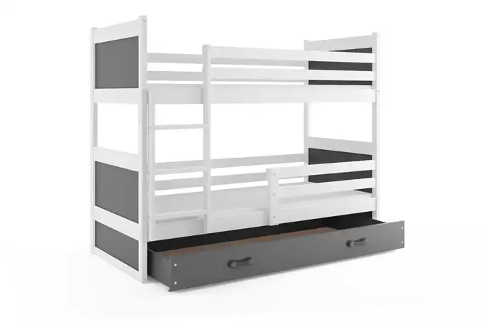 RICO youth bunk bed 90x190 with drawer, white/graphite - Image 4