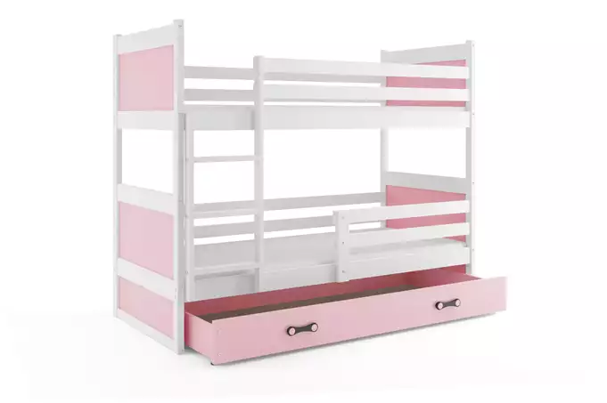 RICO youth bunk bed 90x190 with drawer, white/pink - Image 4