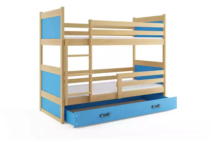 RICO youth bunk bed 90x190 with drawer, pine/blue - Image 4