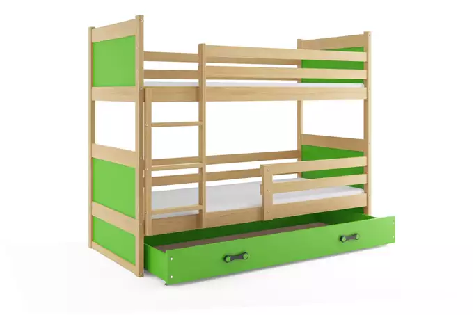 RICO youth bunk bed 90x190 with drawer, pine/green - Image 4