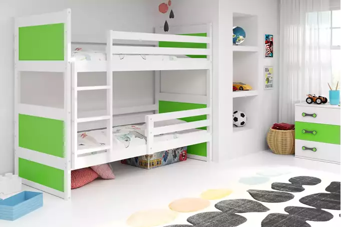 RICO youth bunk bed 90x200, white/green - Image 3
