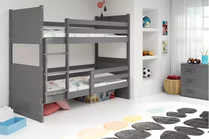 RICO 90X200 youth bunk bed with mattress, graphite color - Image 5