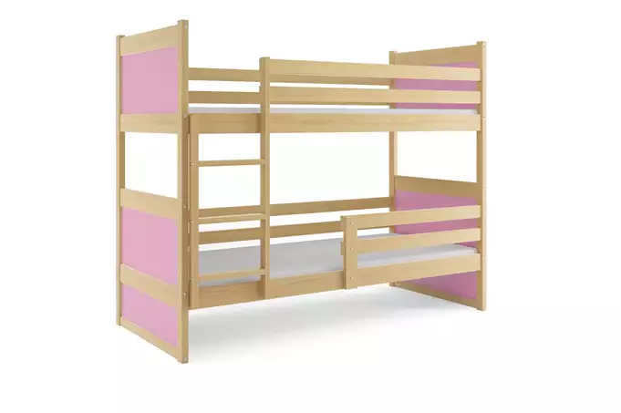 RICO youth bunk bed 90x200 with mattress, pine/pink - Image 5