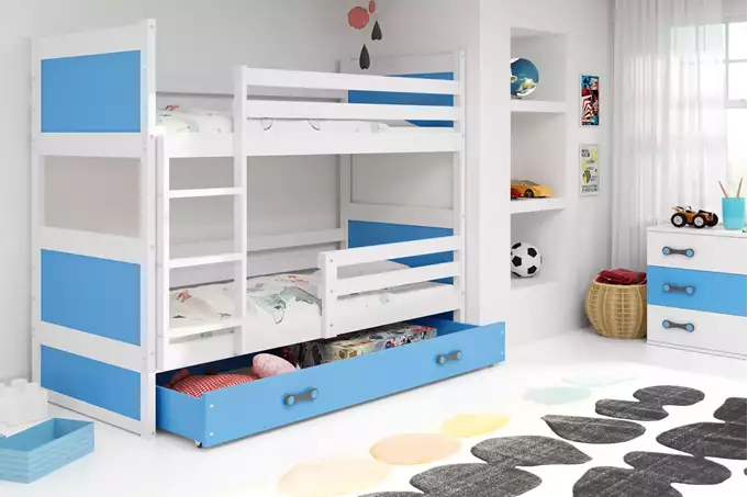 RICO youth bunk bed 90x200 with drawer, white/blue - Image 3