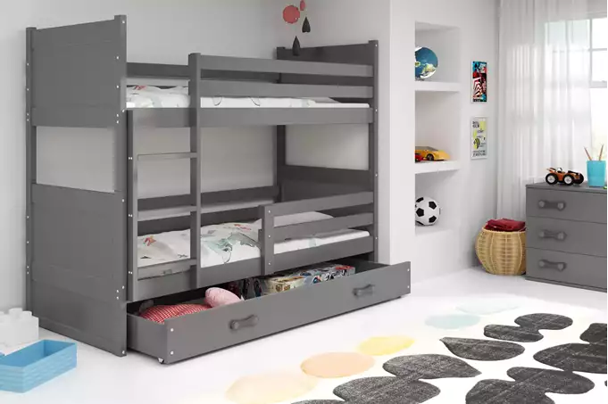 RICO 90X200 youth bunk bed with drawer, graphite color - Image 3