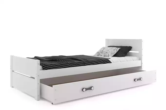 BARTEK single youth bed 90x200 with drawer, white - Image 2