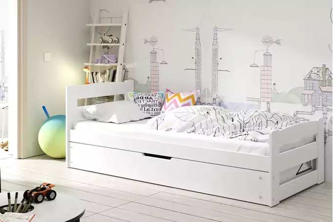 ERNI single bed with storage box 90x200, white - Image 4