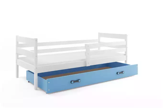 ERYK single youth bed 90x200 with drawer, white/blue - Image 4