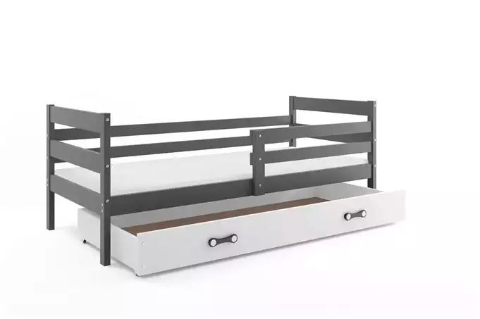 ERYK 90X200 single youth bed with drawer, graphite/white - Image 4