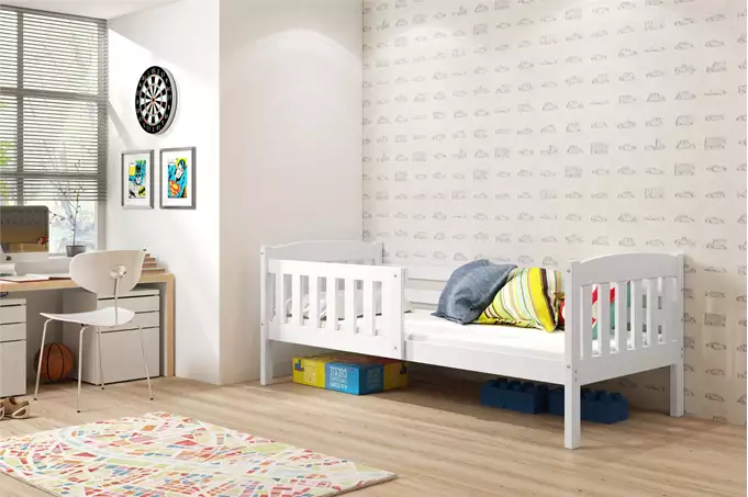 KUBUŚ single youth bed 90x200 with mattress, white - Image 3