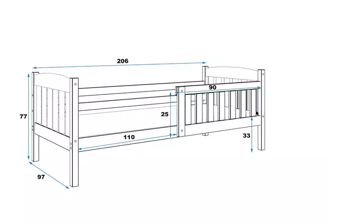 KUBUŚ single youth bed 90x200 with mattress, white - Image 5