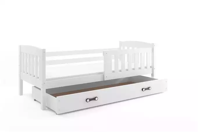 KUBUŚ single youth bed 90x200 with drawer, white - Image 3