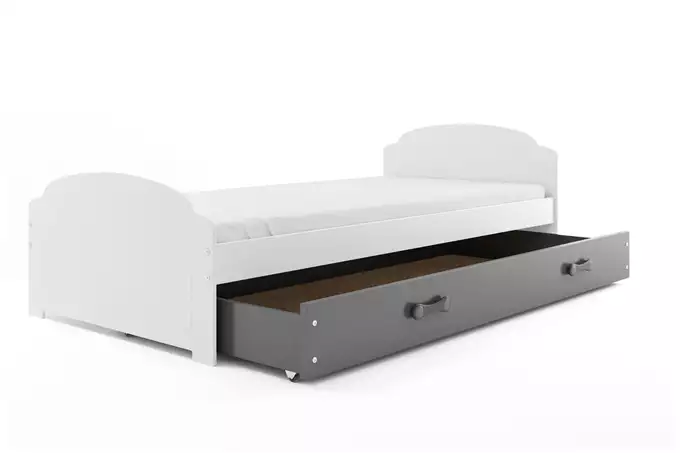 LILI single youth bed 90x200 with drawer, white/graphite - Image 5