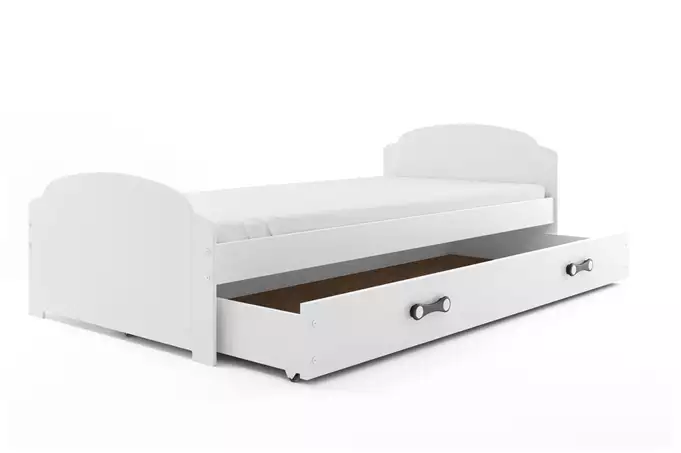LILI single youth bed 90x200 with drawer, white - Image 5