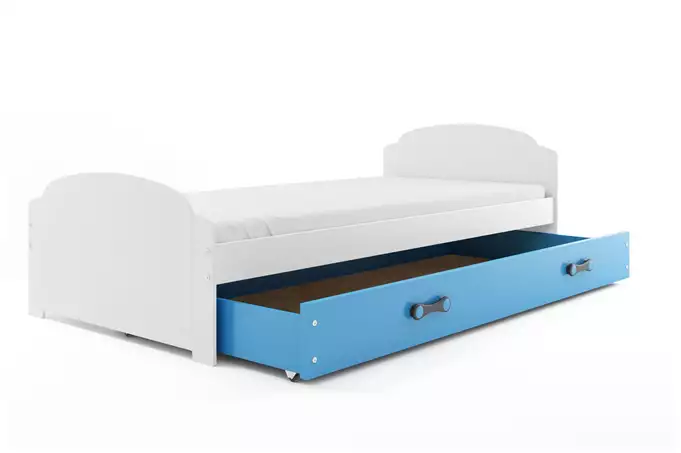 LILI single youth bed 90x200 with drawer, white/blue - Image 5