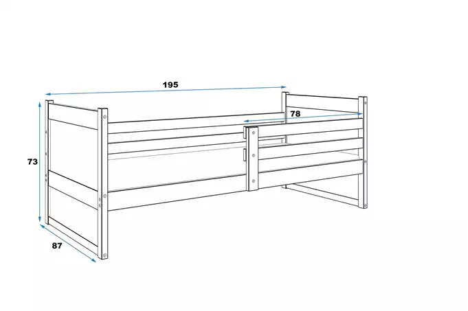 RICO single bed for youth 80x190, pine/green - Image 5