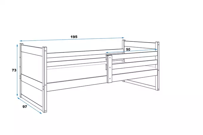 RICO single bed for youth 90x190, white/green - Image 5