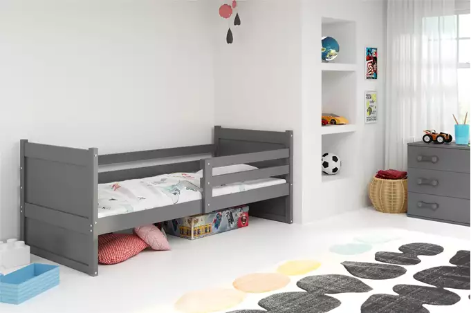 RICO single youth bed 90X190 with mattress, graphite color - Image 4
