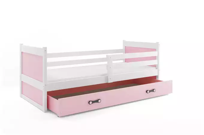RICO single youth bed 90x190 with drawer, white/pink - Image 4
