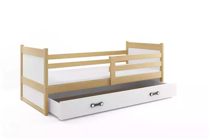 RICO single youth bed 90x190 with drawer, pine/white - Image 4