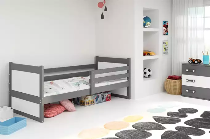 RICO single youth bed 90x200 with mattress, graphite/white - Image 4