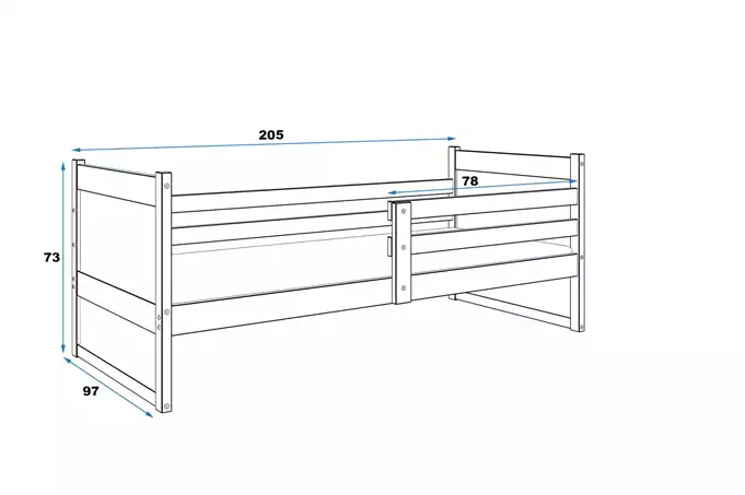 RICO single youth bed 90x200 with mattress, pine/green - Image 5