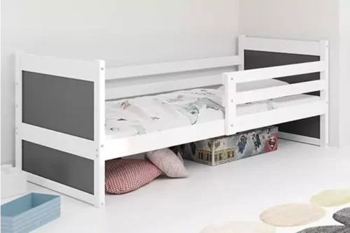 RICO single youth bed 80×190 with mattress, white/graphite