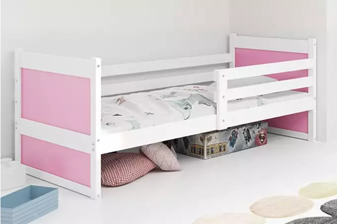 RICO single bed for youth 90x190, white/pink