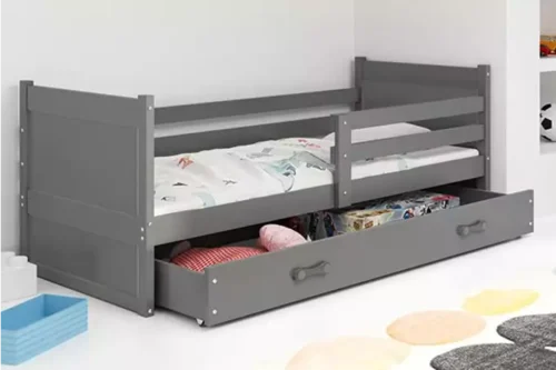 RICO single youth bed 90×200 with drawer, graphite color