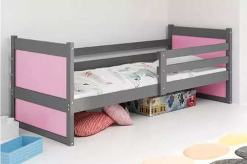 RICO single youth bed 90×200, graphite/pink