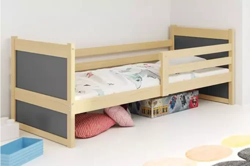 RICO single youth bed 90×190 with mattress, pine/graphite