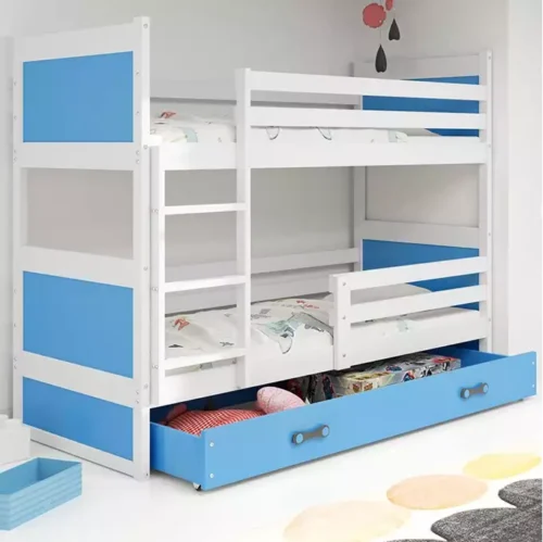 RICO youth bunk bed 90×200 with drawer, white/blue