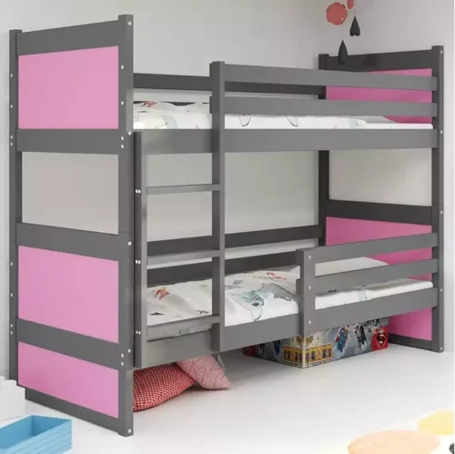 RICO youth bunk bed 90×190, graphite/pink