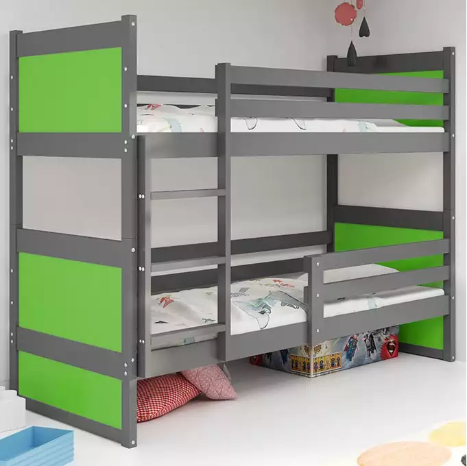 RICO youth bunk bed 90x190, graphite/green