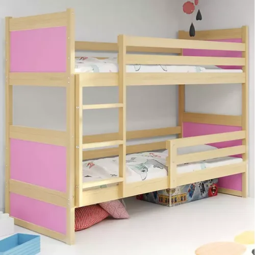 RICO youth bunk bed 90×190, pine/pink