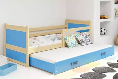 RICO youth folding bed 90×190 with drawer, pine/blue
