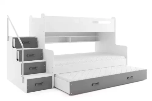 MAX 3 120X200 three-person youth bed with drawer, graphite color
