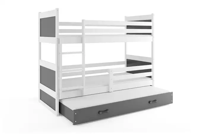 RICO 90X200 three-person youth bed with drawer, white/graphite - Image 4