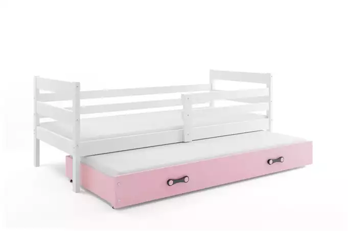 ERYK 80X190 youth folding bed with mattress and drawer, white/pink - Image 3