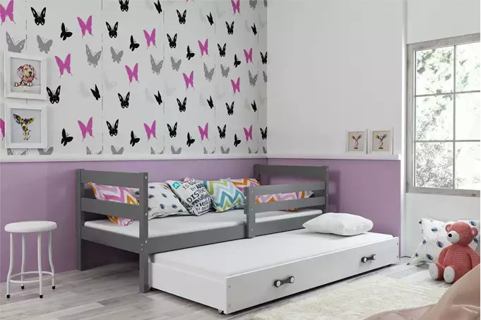ERYK 80X190 youth folding bed with mattress and drawer, graphite/white - Image 5