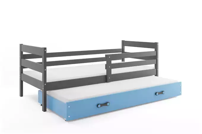 ERYK 80X190 youth folding bed with mattress and drawer, graphite/blue - Image 6