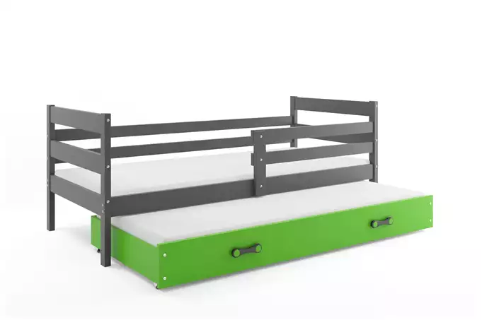 ERYK 80X190 youth folding bed with mattress and drawer, graphite/green - Image 6